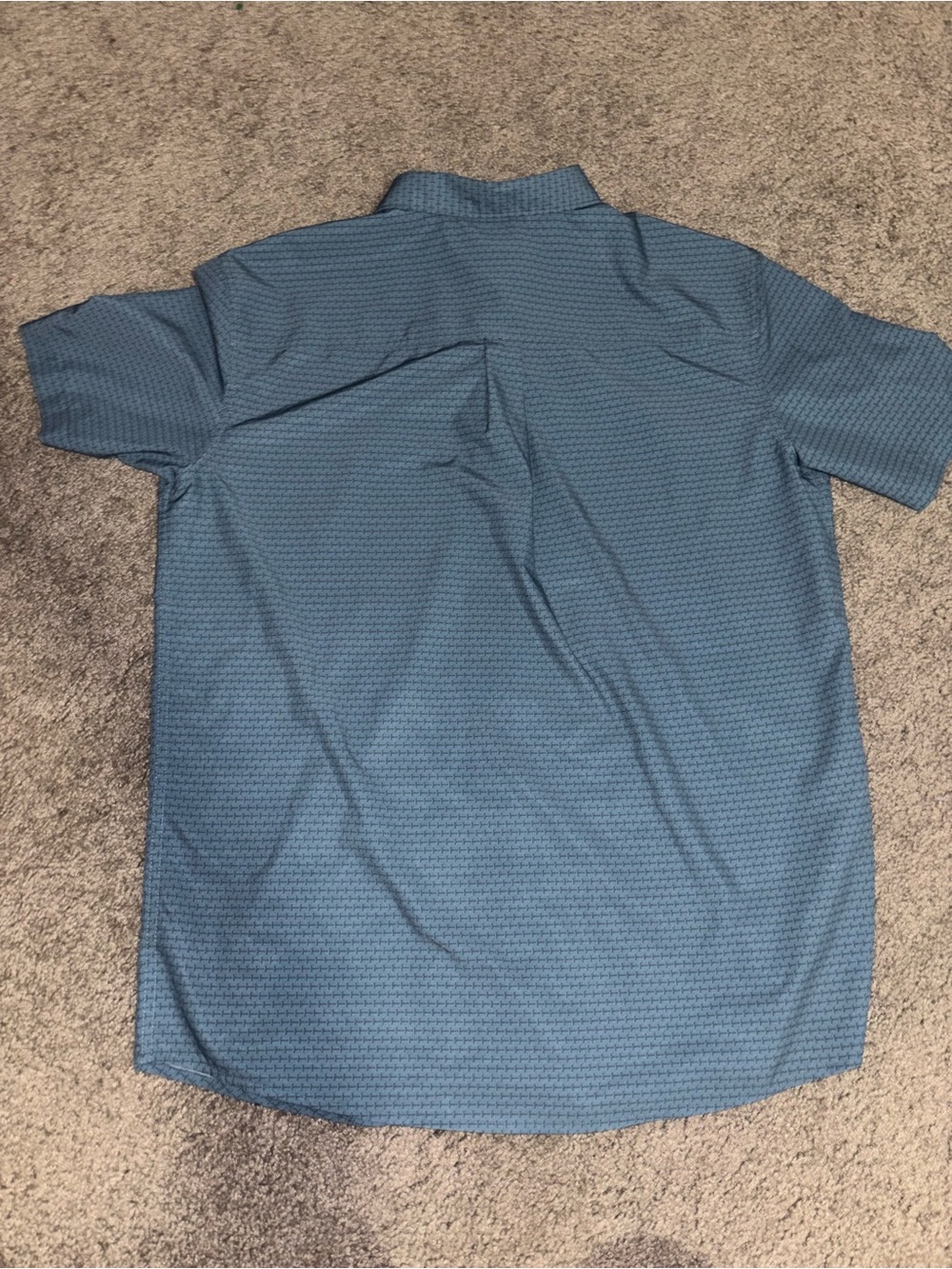 Men’s Voyager Blue Short-Sleeve Button-Up Shirt Polo - Picture 4 of 4